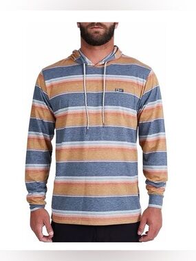 Salty Crew Outskirts UV Hoodie (horizon tech hoodie)- Dark Slate LARGE